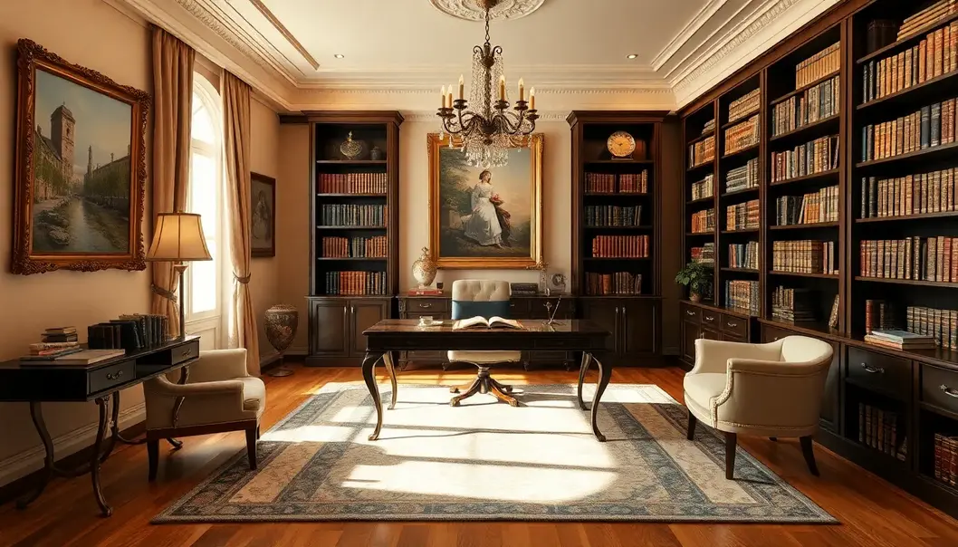 An elegant study setup that enhances focus and exudes luxury.